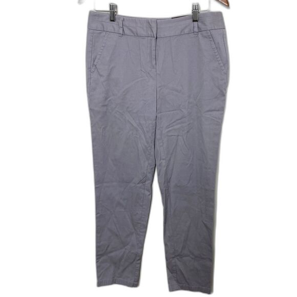 NWT Victor Alfaro Grey Cotton Blend Slim Ankle Pants Lightweight Work Slacks 6 - Picture 1 of 11